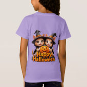 Schattigee Ginger Cats in Heks Petten Halloween Po T-shirt (Achterkant)