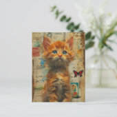 Schattigee Ginger Kitten Collage Briefkaart (Staand voorkant)