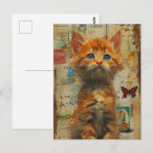 Schattigee Ginger Kitten Collage Briefkaart (Voorkant / Achterkant)