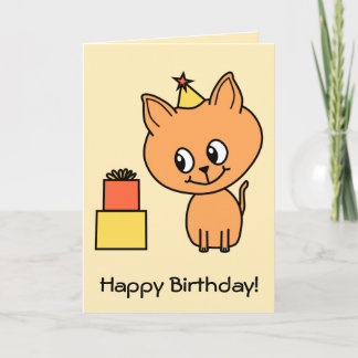 Schattigee Ginger Kitten Dragen van een Verjaardag Kaart