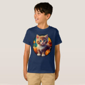 Schattigee Ginger Kitten Herfst Oogst Pompoenen Jo T-shirt (Voorkant volledig)