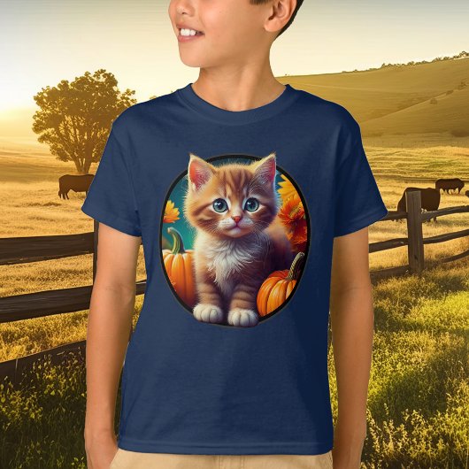 Schattigee Ginger Kitten Herfst Oogst Pompoenen Jo T-shirt