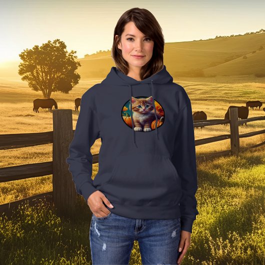 Schattigee Ginger Kitten Herfst Oogst Pompoenen Vr Hoodie