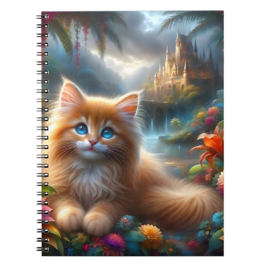 Schattigee Ginger Kitten in Tropical Paradise Fant Notitieboek (Voorkant)
