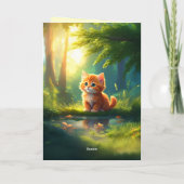 Schattigee Ginger Kitten 'Little Kitten' Verjaarda Kaart (Achterkant)