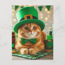 Schattigee Ginger Saint Patricks Day Cat Briefkaart