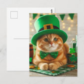 Schattigee Ginger Saint Patricks Day Cat Briefkaart (Voorkant / Achterkant)