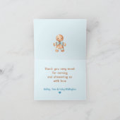 Schattigee Gingerbread Blue Boy Christmas Baby sho Bedankkaart (Binnen)