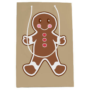 Schattigee Gingerbread Boy Christmas Gift Bag Medium Cadeauzakje