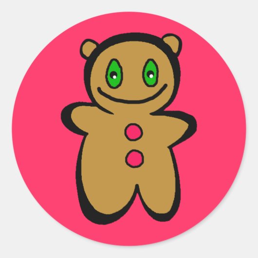 Schattigee Gingerbread Boy Stickers (Voorkant)