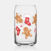 Schattigee Gingerbread Candy Cane Kousen Kerst Blikvorm Glas (Achterkant)