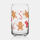 Schattigee Gingerbread Candy Cane Kousen Kerst Blikvorm Glas (Links)