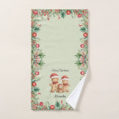 Schattigee Gingerbread Cookie Familie Kerstmis Bad Handdoek (Handdoek)