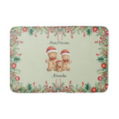 Schattigee Gingerbread Cookie Familie Kerstmis Badmat (Voorkant)