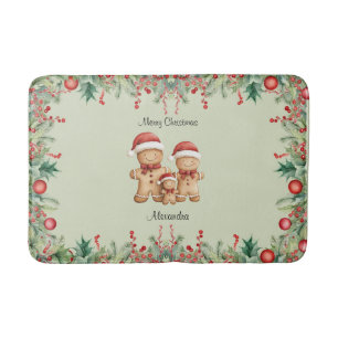 Schattigee Gingerbread Cookie Familie Kerstmis Badmat