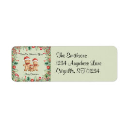 Schattigee Gingerbread Cookie Familie Kerstmis Etiket