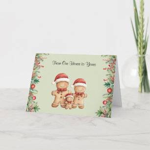 Schattigee Gingerbread Cookie Familie Kerstmis Kaart