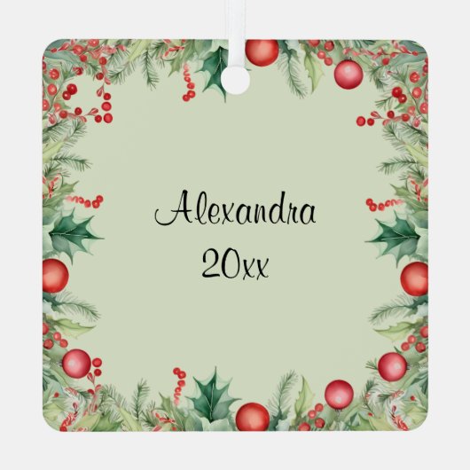 Schattigee Gingerbread Cookie Familie Kerstmis Metalen Ornament (Achterkant)