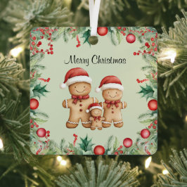 Schattigee Gingerbread Cookie Familie Kerstmis Metalen Ornament