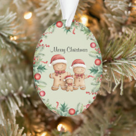 Schattigee Gingerbread Cookie Familie Kerstmis Ornament