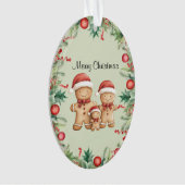 Schattigee Gingerbread Cookie Familie Kerstmis Ornament (voorkant)