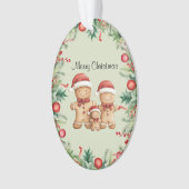 Schattigee Gingerbread Cookie Familie Kerstmis Ornament (voorkant)