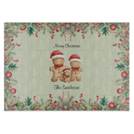 Schattigee Gingerbread Cookie Familie Kerstmis Snijplank