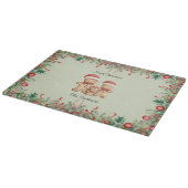 Schattigee Gingerbread Cookie Familie Kerstmis Snijplank (Hoek)