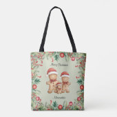 Schattigee Gingerbread Cookie Familie Kerstmis Tote Bag (Achterkant)