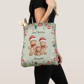 Schattigee Gingerbread Cookie Familie Kerstmis Tote Bag (Dichtbij)