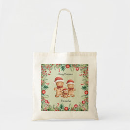 Schattigee Gingerbread Cookie Familie Kerstmis Tote Bag