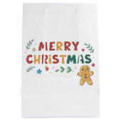 Schattigee Gingerbread Cookie Gepersonaliseerde Ke Medium Cadeauzakje (Achterkant)