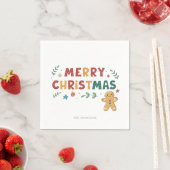 Schattigee Gingerbread Cookie Gepersonaliseerde Ke Servet (Insitu)