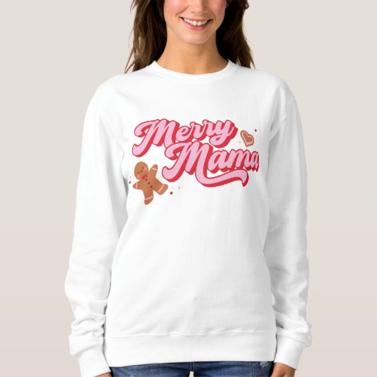 Schattigee Gingerbread Cookie Merry Mama Holiday Trui (Voorkant)