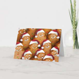 Schattigee Gingerbread Cookie Vrolijk Kerstfeest Feestdagen Kaart