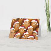 Schattigee Gingerbread Cookie Vrolijk Kerstfeest Feestdagen Kaart (Voorkant)