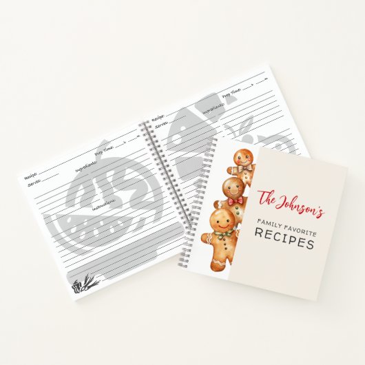 Schattigee Gingerbread Cookies Familie Favoriete R Notitieboek (Binnen)