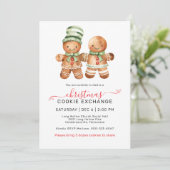 Schattigee Gingerbread Couple Cookie Exchange Part Kaart (Staand voorkant)