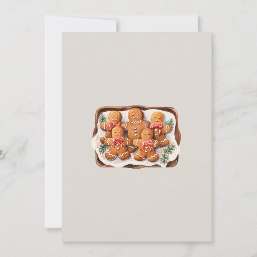 Schattigee Gingerbread Couple Cookie Exchange Part Kaart (Achterkant)