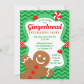 Schattigee Gingerbread Decorating Party Invitation Kaart (Voorkant)