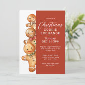 Schattigee Gingerbread Family Cookie Exchange Part Kaart (Staand voorkant)