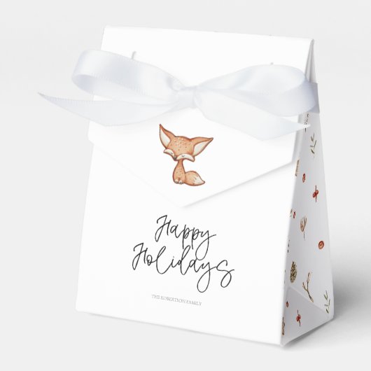 Schattigee Gingerbread Fox Holiday Favoriet Box Bedankdoosjes (Voorkant Zijde)