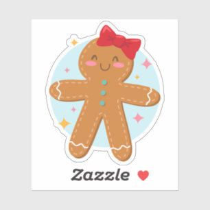 Schattigee Gingerbread Girl Cookies Art Drawing Sticker