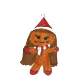 Schattigee Gingerbread Girl Vakantie Cookie Kraft Cadeaulabel