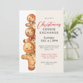 Schattigee Gingerbread Heren Cookie Exchange Party Kaart (Staand voorkant)