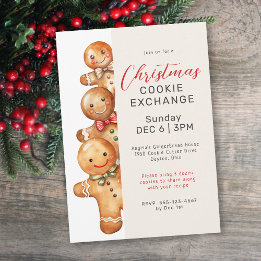 Schattigee Gingerbread Heren Cookie Exchange Party Kaart