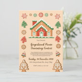 Schattigee Gingerbread House Decoration wedstrijd Kaart (Staand voorkant)
