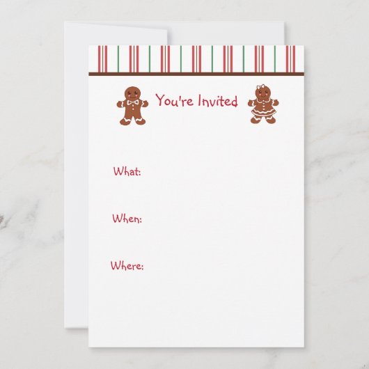 Schattigee Gingerbread House Kerstfeest Uitnodigin Kaart (Achterkant)