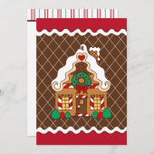 Schattigee Gingerbread House Kerstfeest Uitnodigin Kaart (Voorkant / Achterkant)