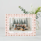 Schattigee Gingerbread Houses Foto Vakantie Kaart (Staand voorkant)